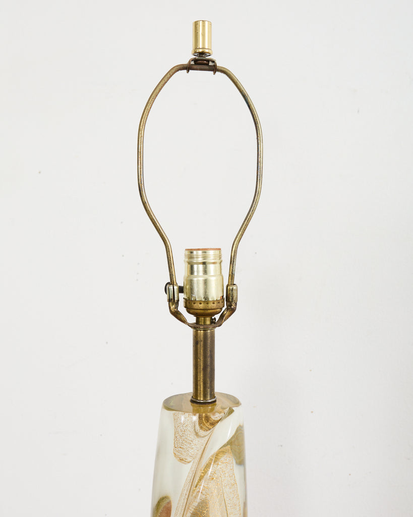 Pair of Murano Gilt Swirl Glass Lamps by Salviati