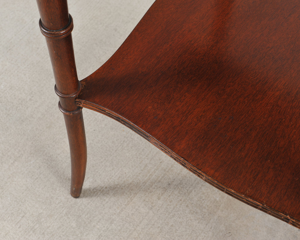 Pair of Regency Style Mahogany Leather Top Drink Side Tables