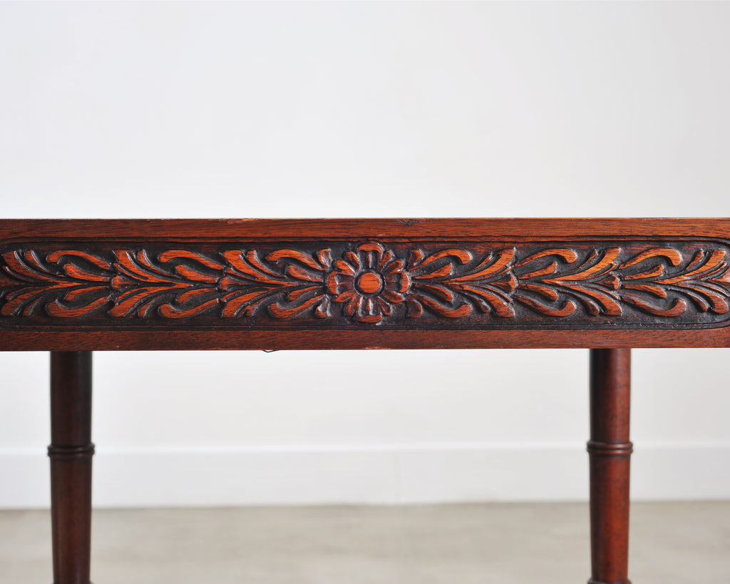 Pair of Regency Style Mahogany Leather Top Drink Side Tables