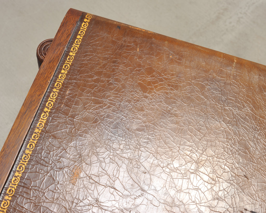 Pair of Regency Style Mahogany Leather Top Drink Side Tables