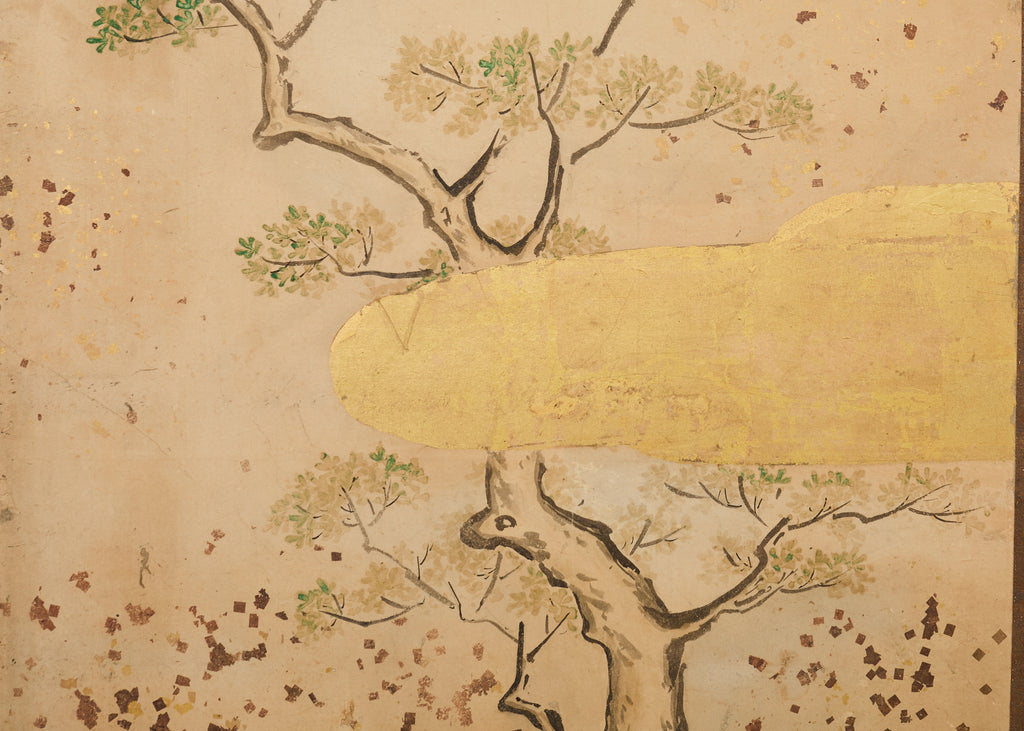 Pair Japanese Edo Six Panel Screens Legend of Minamoto