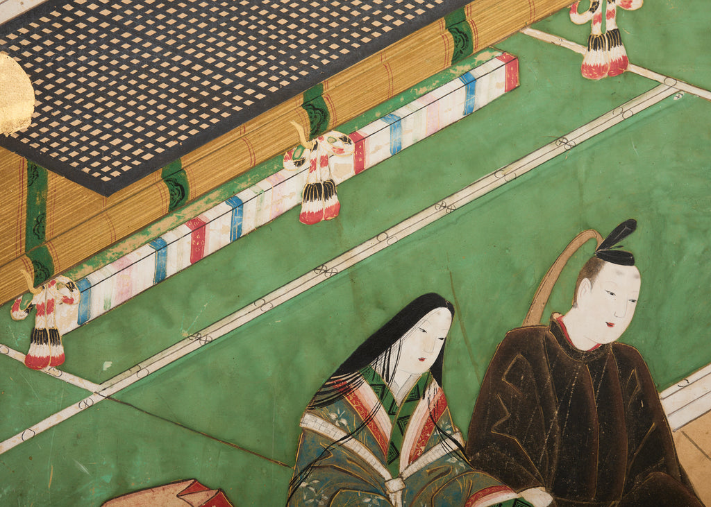 Pair Japanese Edo Six Panel Screens Legend of Minamoto