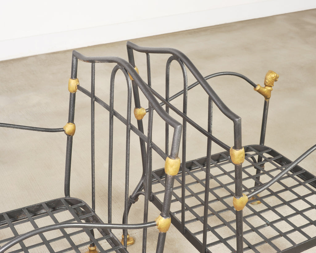 Pair of Bronze Lion's Head Lounge Chairs After Diego Giacometti