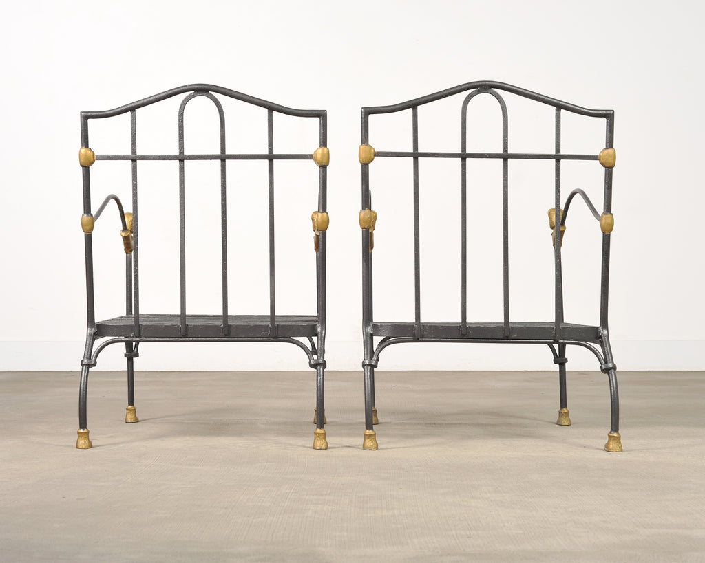 Pair of Bronze Lion's Head Lounge Chairs After Diego Giacometti