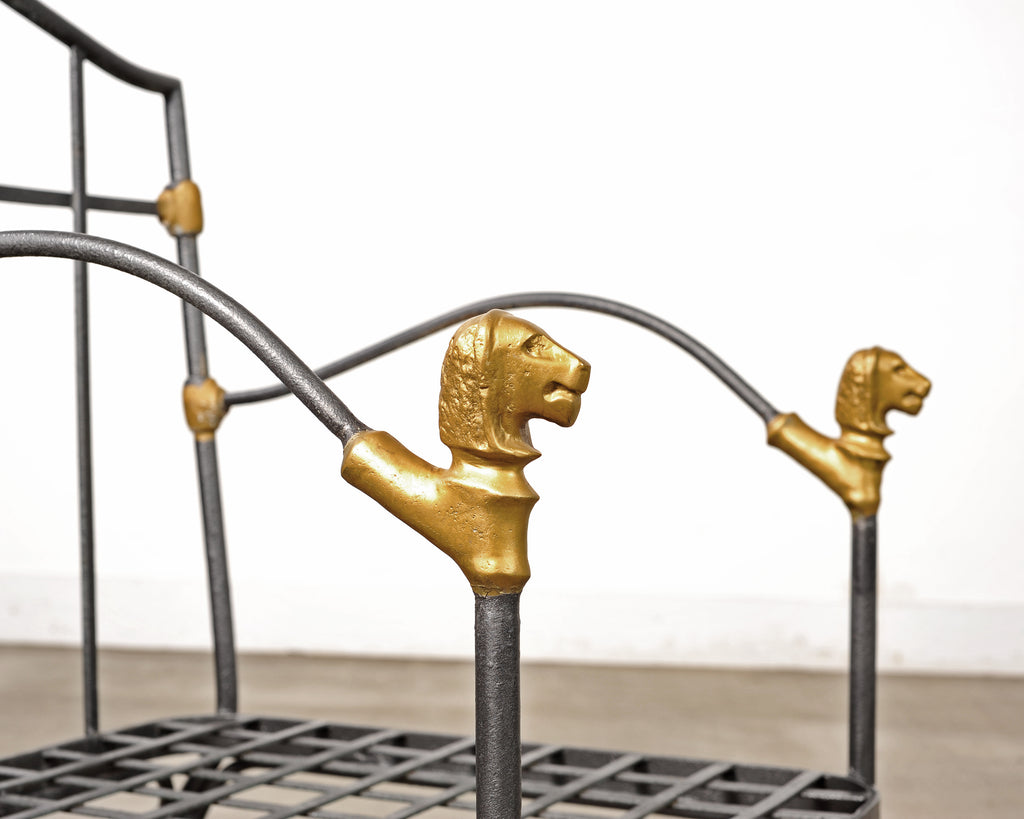 Pair of Bronze Lion's Head Lounge Chairs After Diego Giacometti