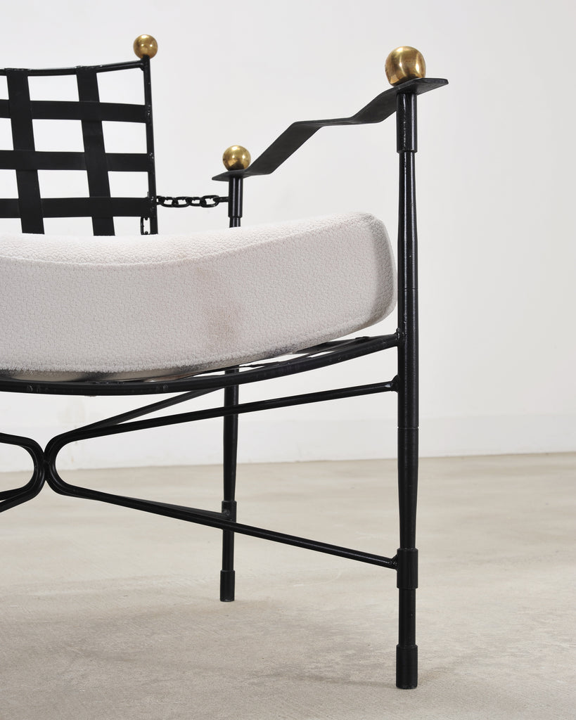 Pair of Mario Papperzini Amalfi Iron Lounge Chairs and Ottomans