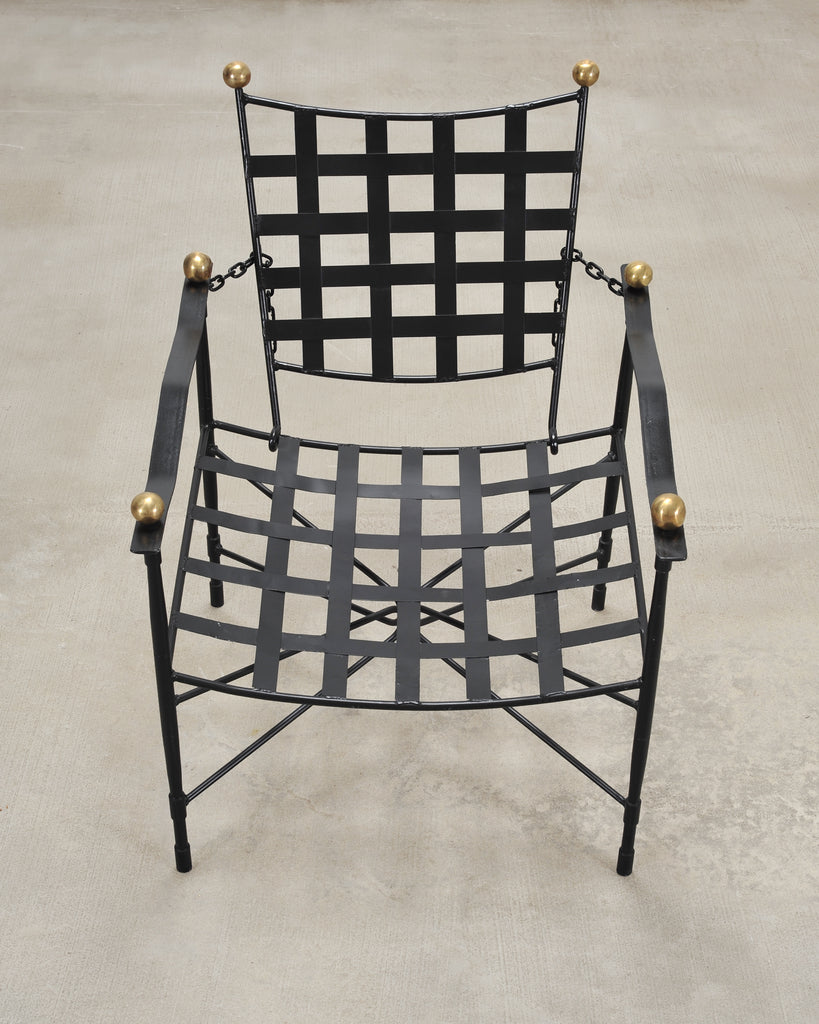Pair of Mario Papperzini Amalfi Iron Lounge Chairs and Ottomans