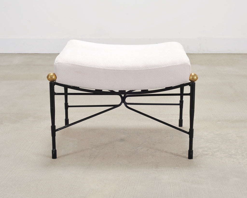 Pair of Mario Papperzini Amalfi Iron Lounge Chairs and Ottomans