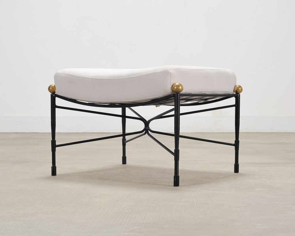 Pair of Mario Papperzini Amalfi Iron Lounge Chairs and Ottomans