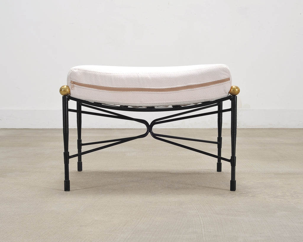 Pair of Mario Papperzini Amalfi Iron Lounge Chairs and Ottomans