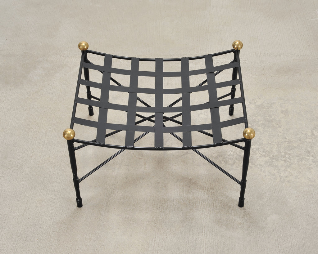 Pair of Mario Papperzini Amalfi Iron Lounge Chairs and Ottomans
