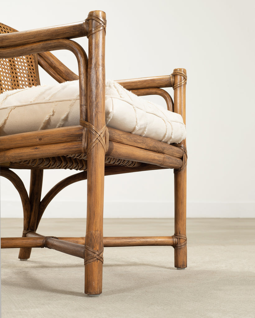 Pair of McGuire Organic Modern Rattan and Cane Armchairs