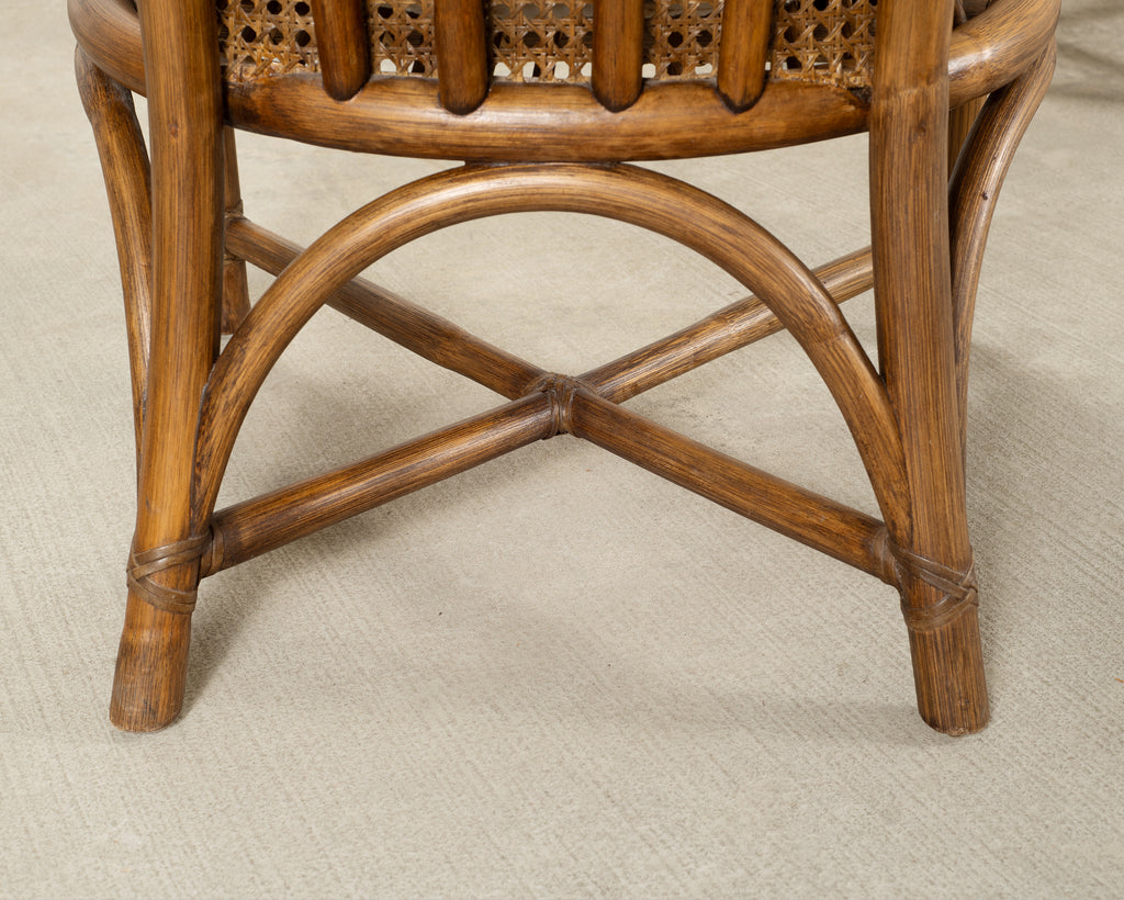 Pair of McGuire Organic Modern Rattan and Cane Armchairs