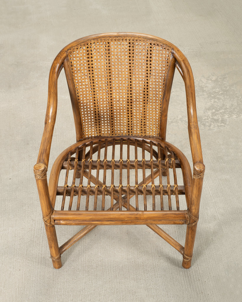 Pair of McGuire Organic Modern Rattan and Cane Armchairs