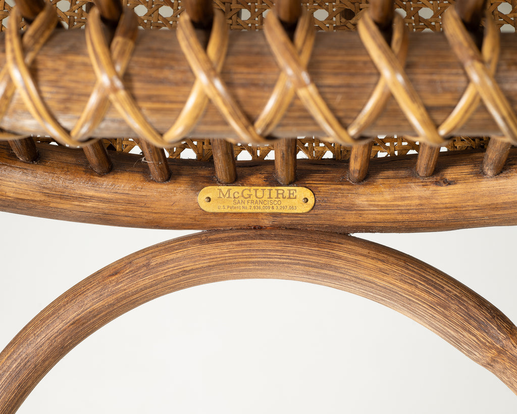Pair of McGuire Organic Modern Rattan and Cane Armchairs