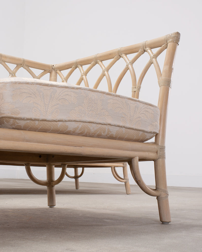 Pair of McGuire Organic Modern Rattan Cathedral Sofas 7 Ft 9 Ft