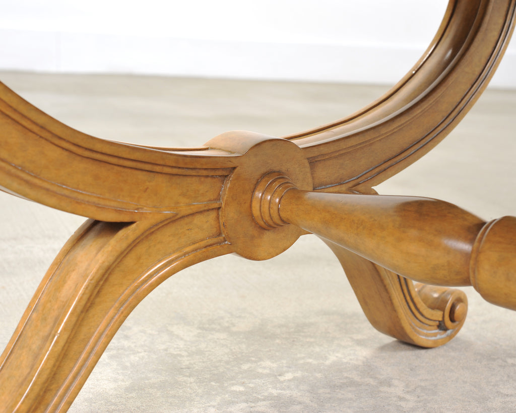 Pair of Michael Taylor Neoclassical Curule d'Orsay Ottoman Benches