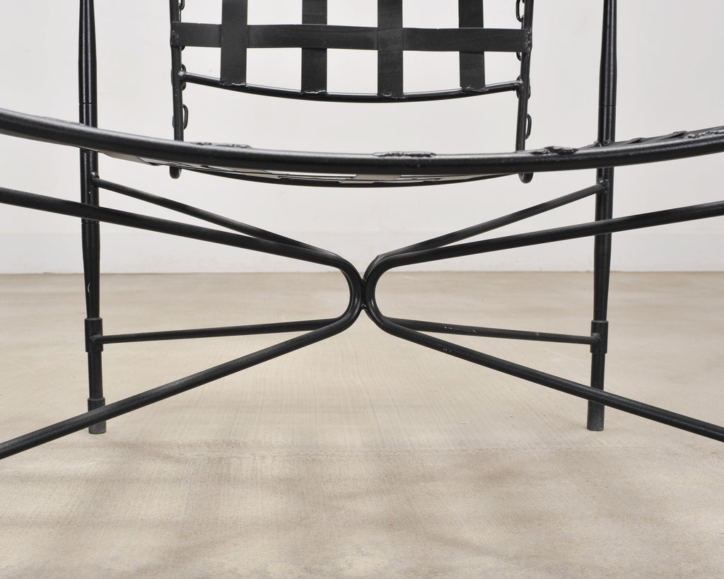 Pair of Mario Papperzini Amalfi Iron Lounge Chairs and Ottomans