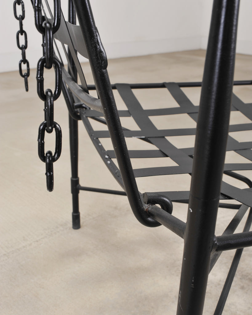 Pair of Mario Papperzini Amalfi Iron Lounge Chairs and Ottomans