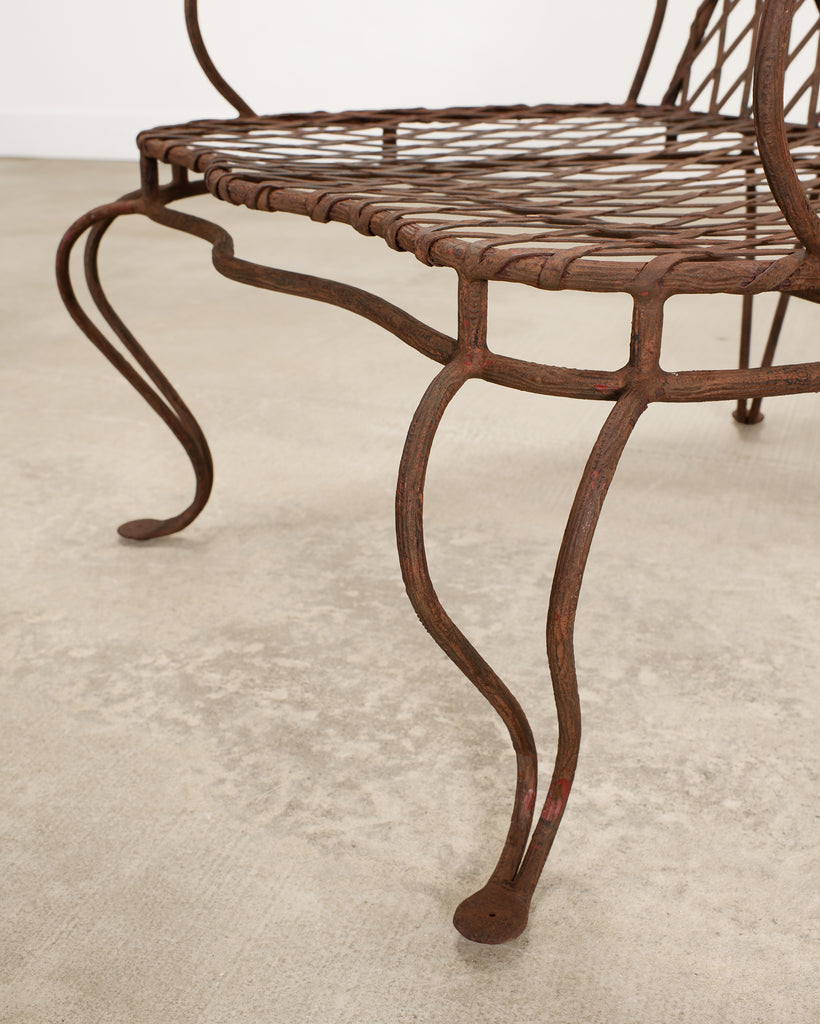 Pair of Rose Tarlow Twig Iron Garden Lounge Chairs + Ottomans