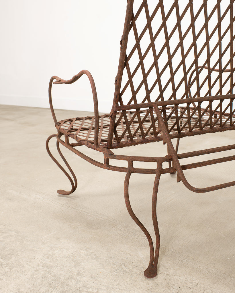 Pair of Rose Tarlow Twig Iron Garden Lounge Chairs + Ottomans