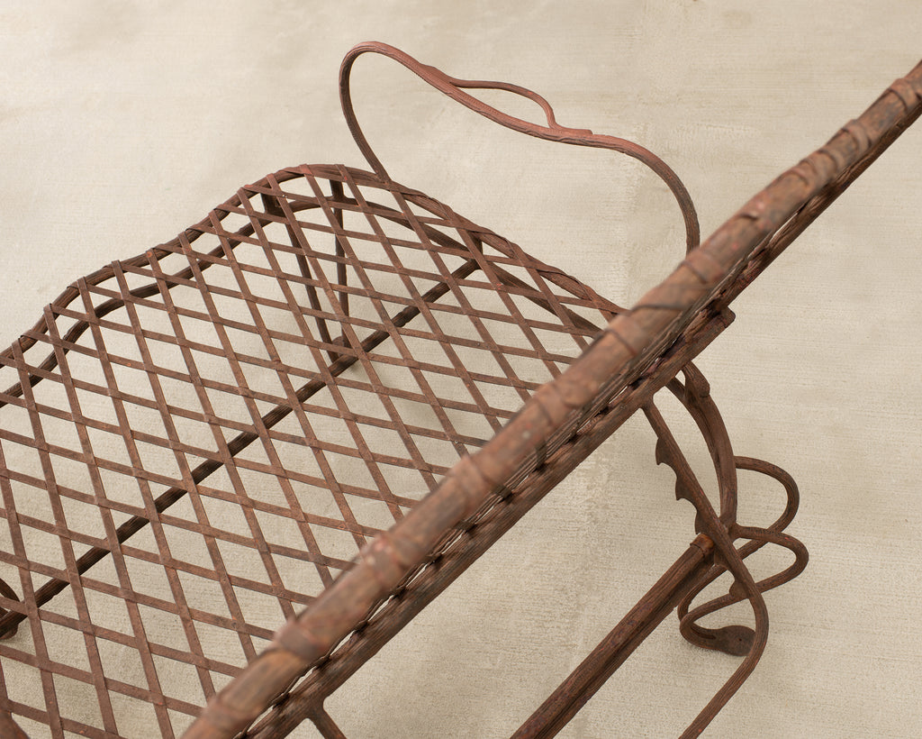 Pair of Rose Tarlow Twig Iron Garden Lounge Chairs + Ottomans