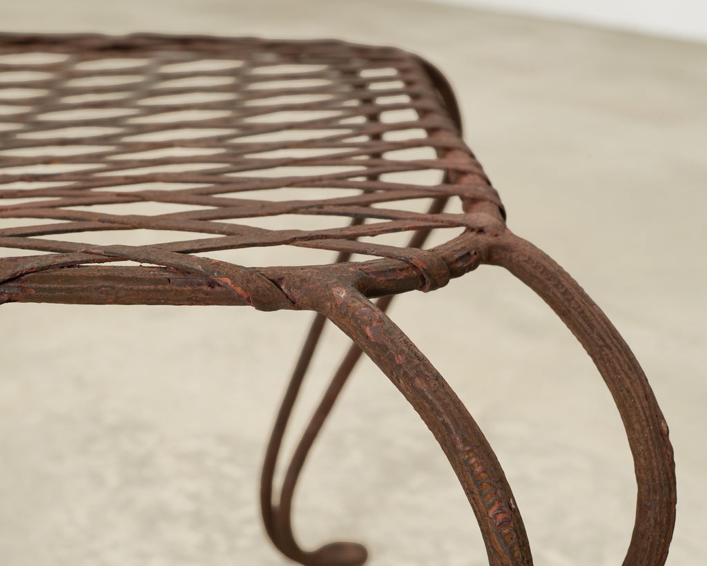 Pair of Rose Tarlow Twig Iron Garden Lattice Side Tables