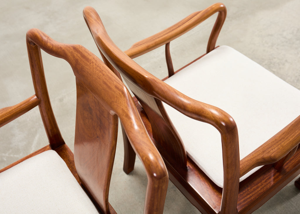 Pair of Chinese Export Ming Dynasty-Style Hardwood Armchairs