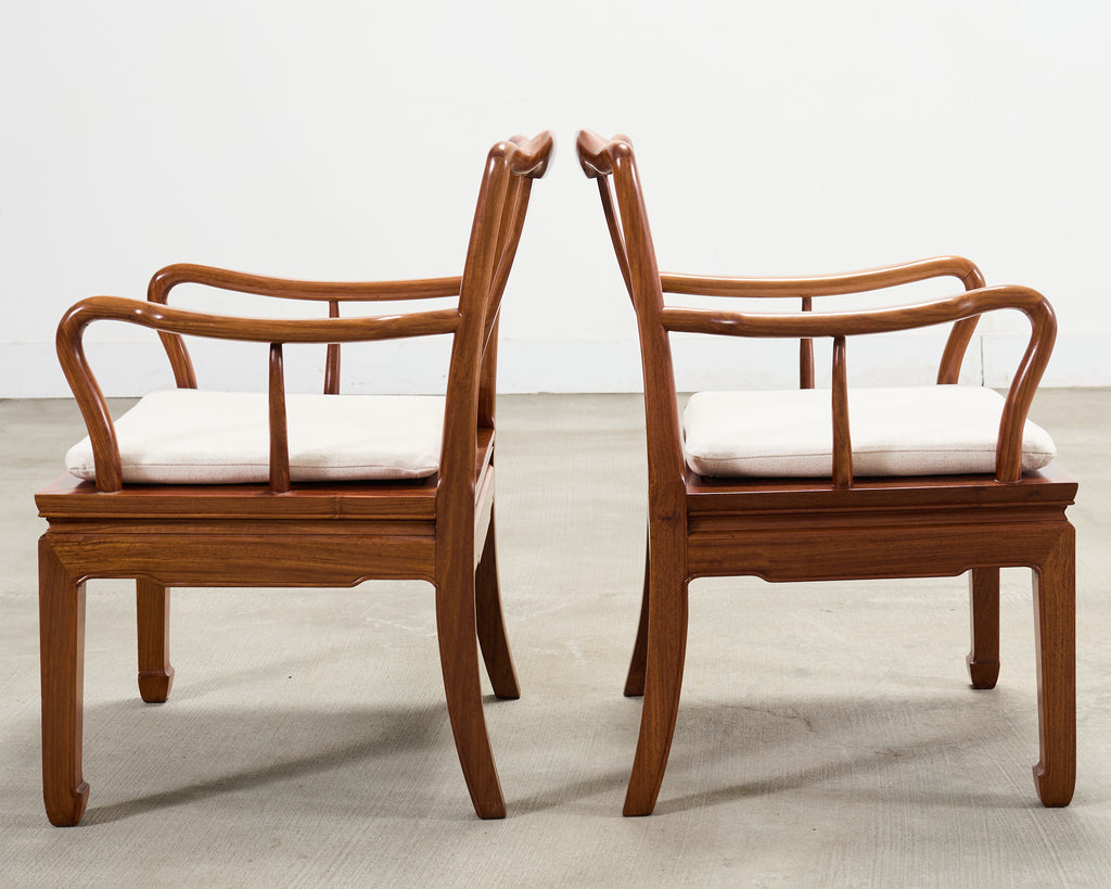 Pair of Chinese Export Ming Dynasty-Style Hardwood Armchairs