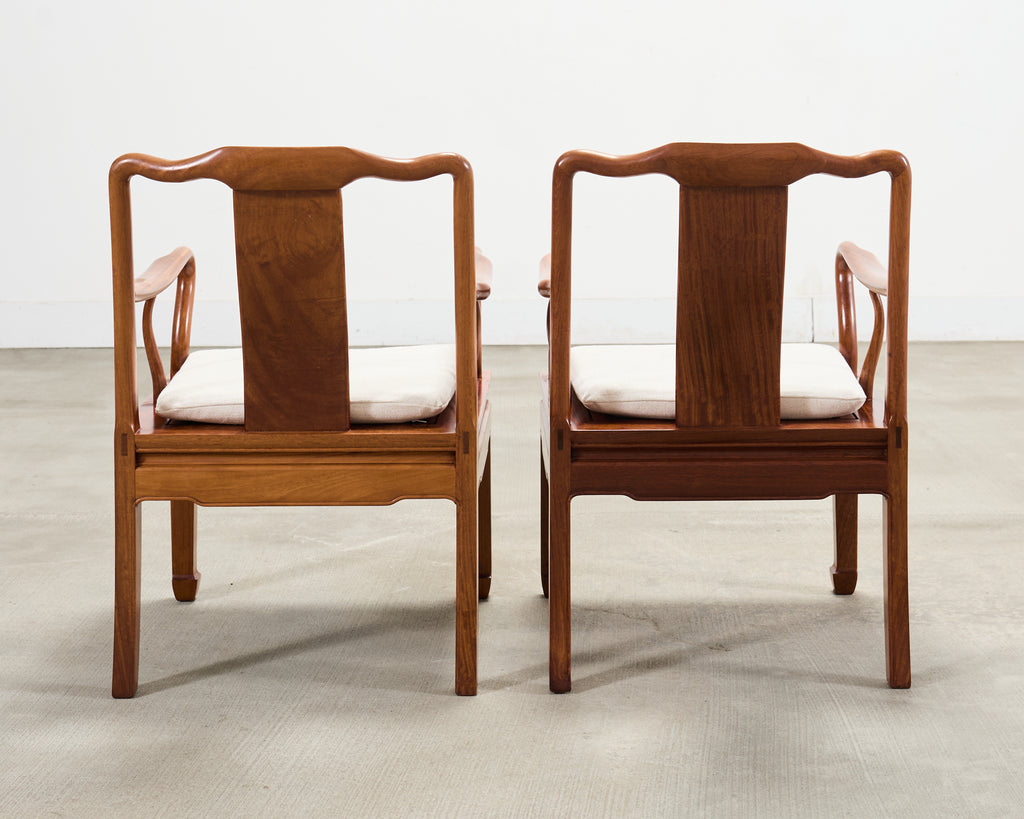 Pair of Chinese Export Ming Dynasty-Style Hardwood Armchairs