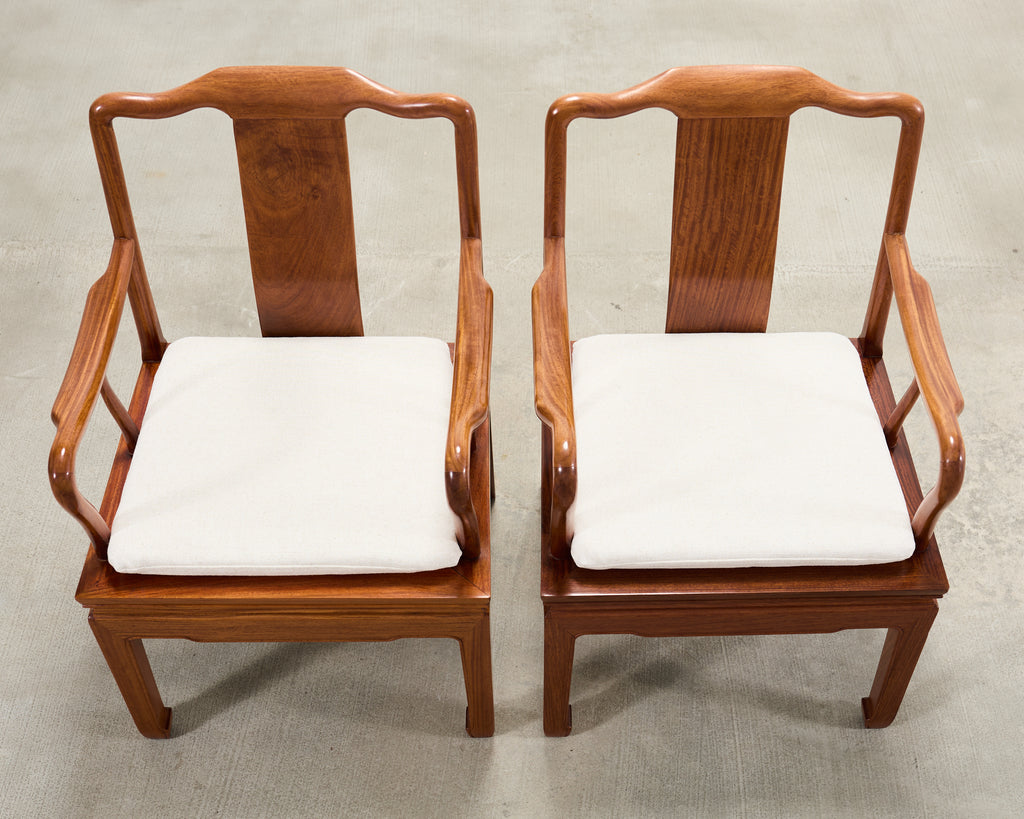 Pair of Chinese Export Ming Dynasty-Style Hardwood Armchairs