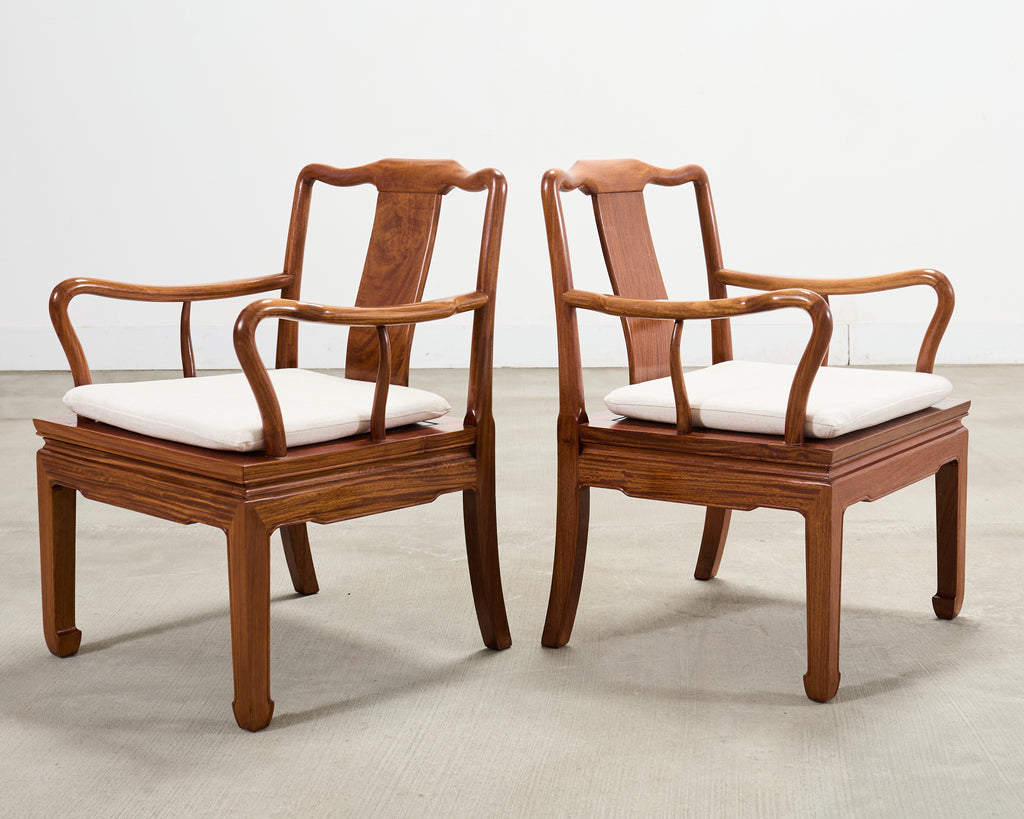 Pair of Chinese Export Ming Dynasty-Style Hardwood Armchairs
