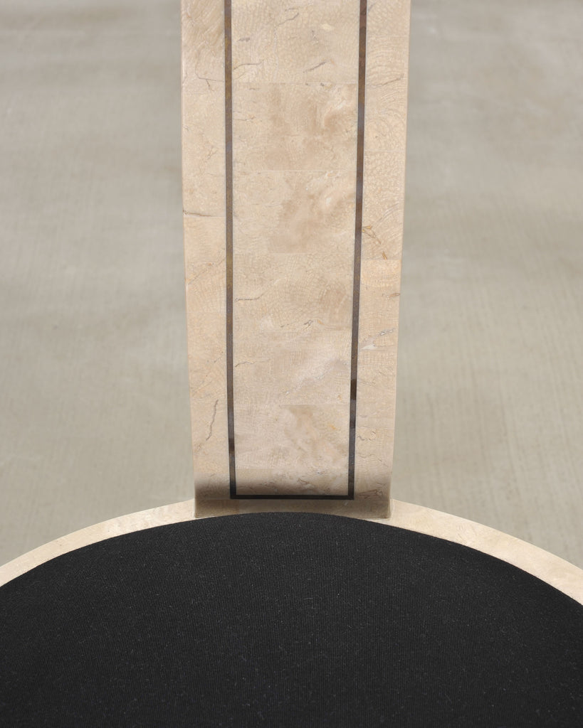 Pair of Maitland Smith Attributed Tessellated Stone Gondola Chairs