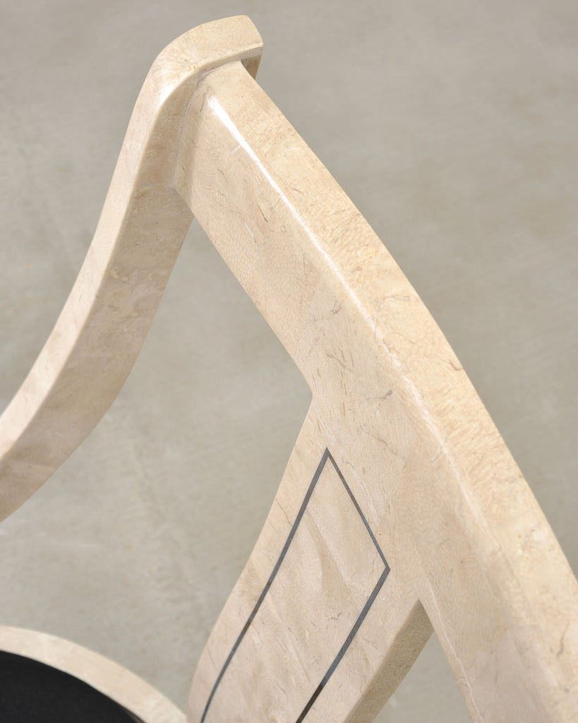 Pair of Maitland Smith Attributed Tessellated Stone Gondola Chairs