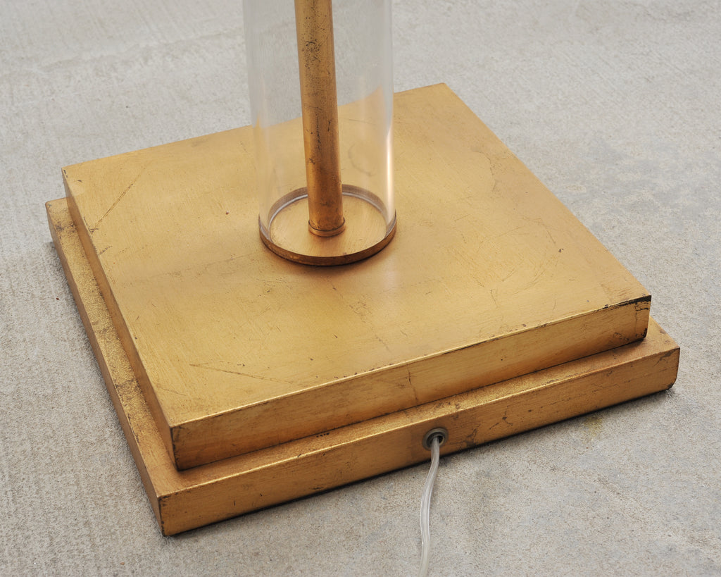 Pair of Charles Hollis Jones Style Lucite Column Floor Lamps