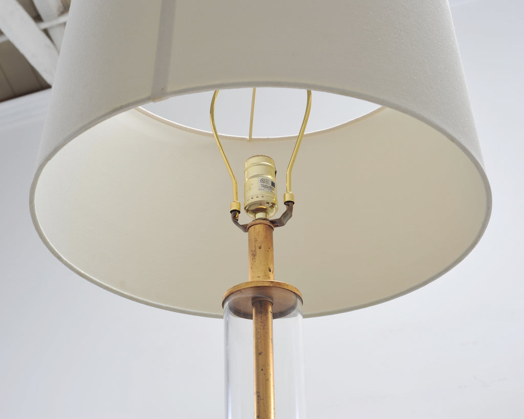 Pair of Charles Hollis Jones Style Lucite Column Floor Lamps