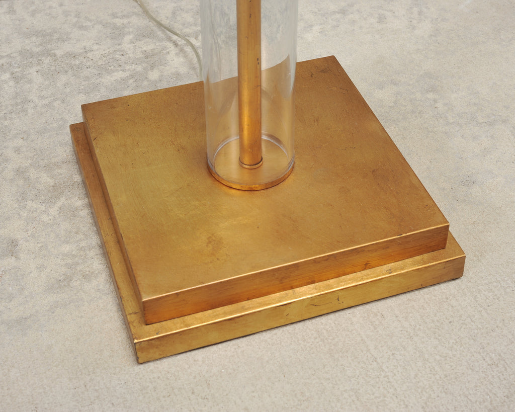 Pair of Charles Hollis Jones Style Lucite Column Floor Lamps