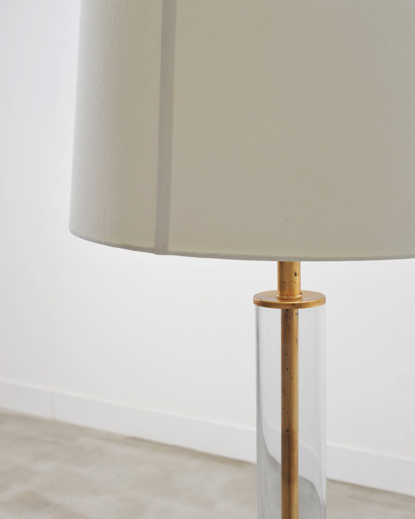 Pair of Charles Hollis Jones Style Lucite Column Floor Lamps