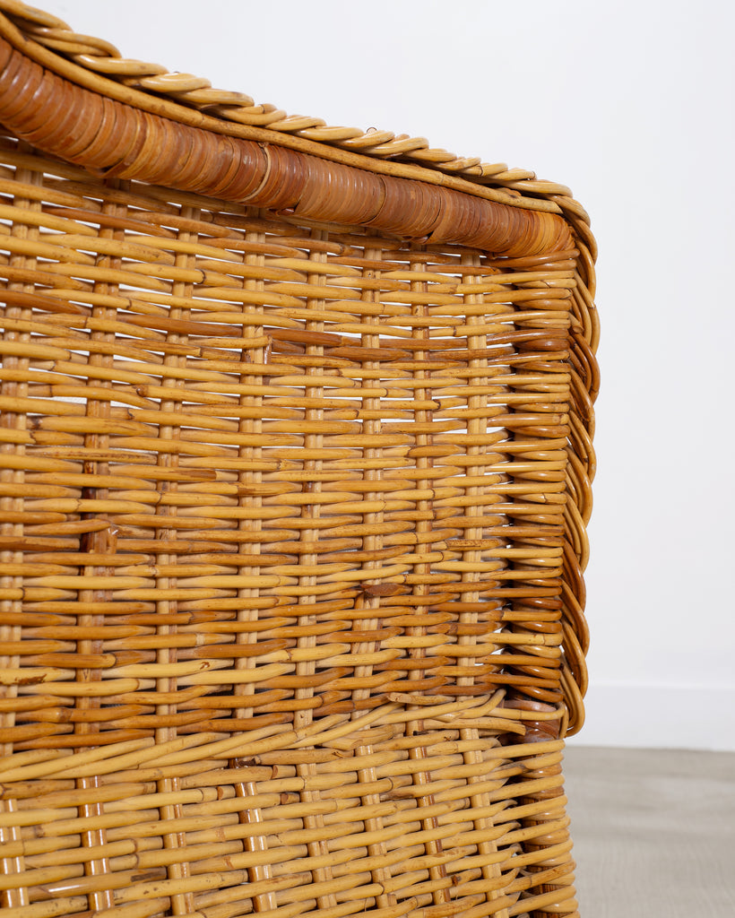 Pair of Organic Modern Rattan Wicker Lounge Armchairs