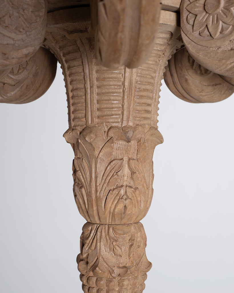 Pair of RH French Baroque Style Carved Wood 8-Arm Chandeliers
