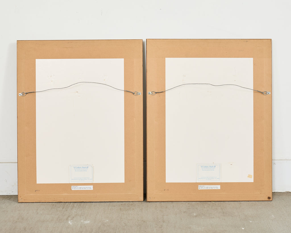 Albertus Seba Pair Hand Colored Ornithological Bird Prints