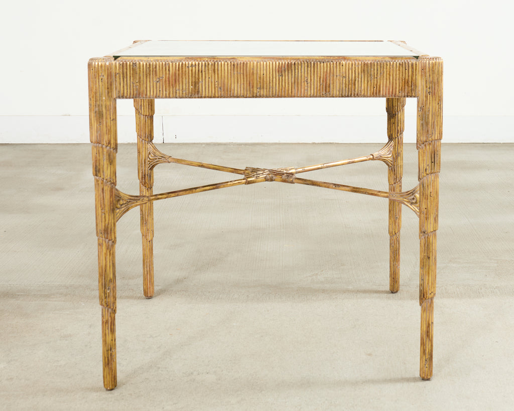 Pair of Nancy Corzine Gilt Curtain Side End Tables