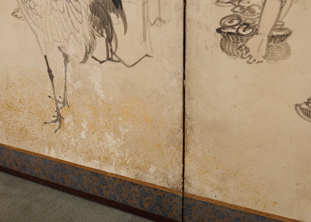 Pair of 18th Century Japanese Edo Screens of Chinese Immortals