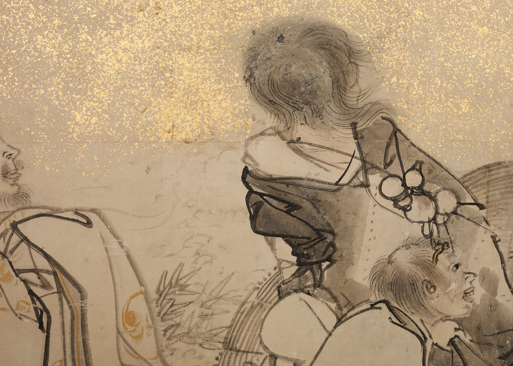 Pair of 18th Century Japanese Edo Screens of Chinese Immortals