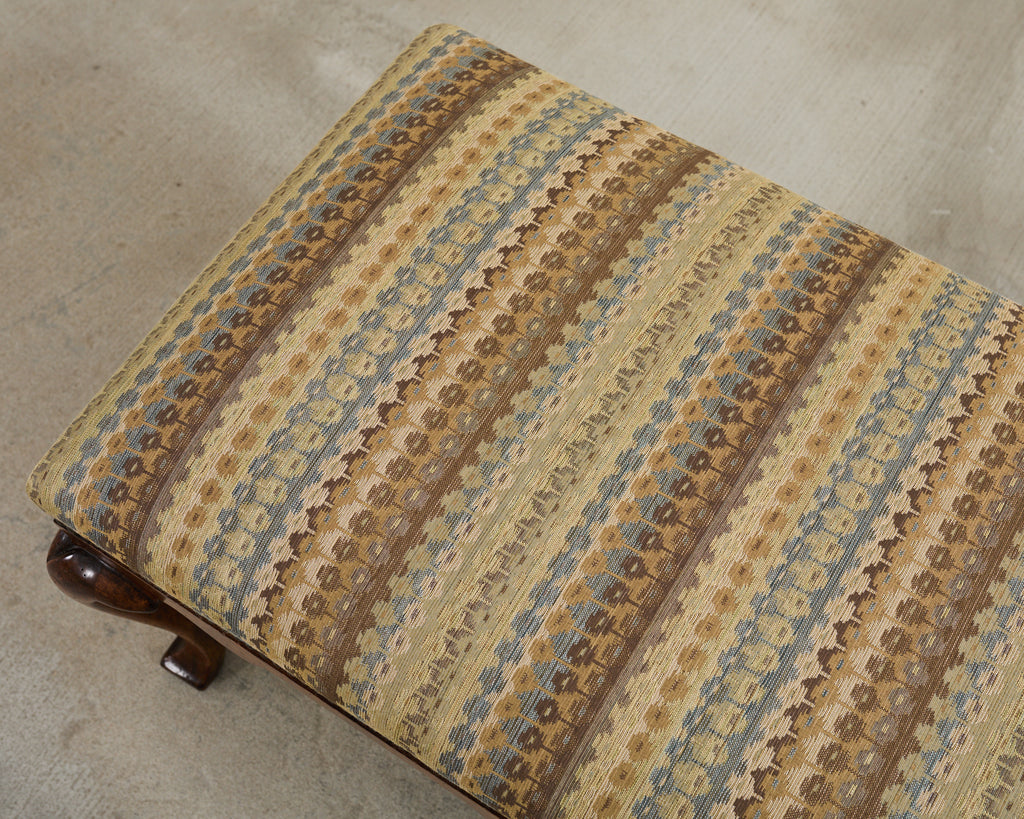 Pair of Formations Califia Upholstered Walnut Bench Seats