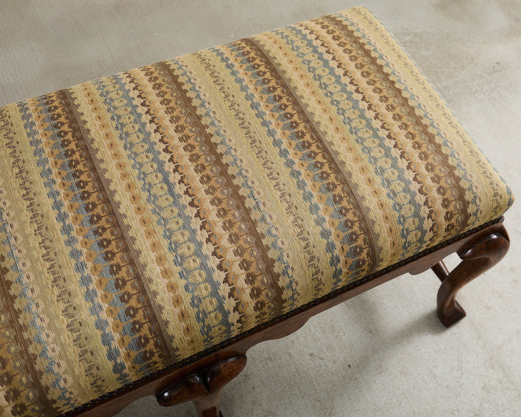 Pair of Formations Califia Upholstered Walnut Bench Seats