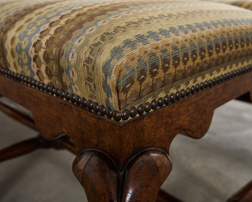 Pair of Formations Califia Upholstered Walnut Bench Seats