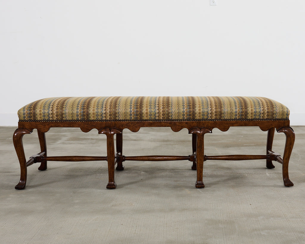 Pair of Formations Califia Upholstered Walnut Bench Seats