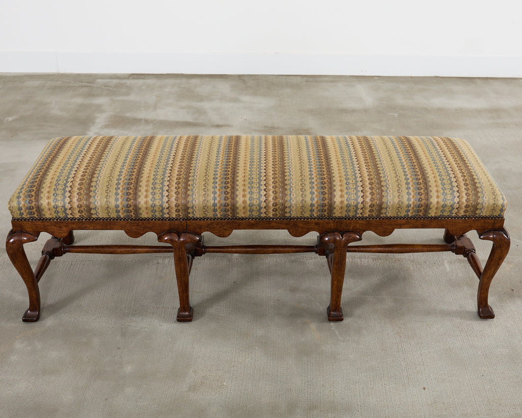 Pair of Formations Califia Upholstered Walnut Bench Seats