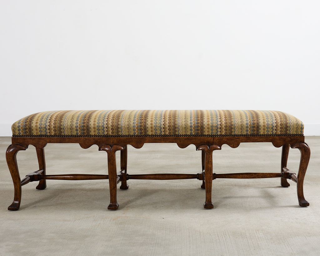 Pair of Formations Califia Upholstered Walnut Bench Seats